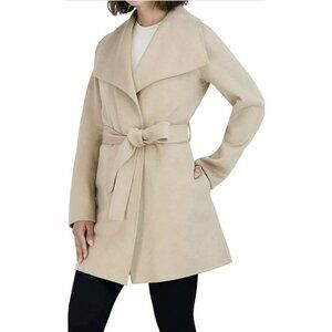 Tahari Size XXL Beige Belted Wrap Tie Winter Coat Beige NWT
